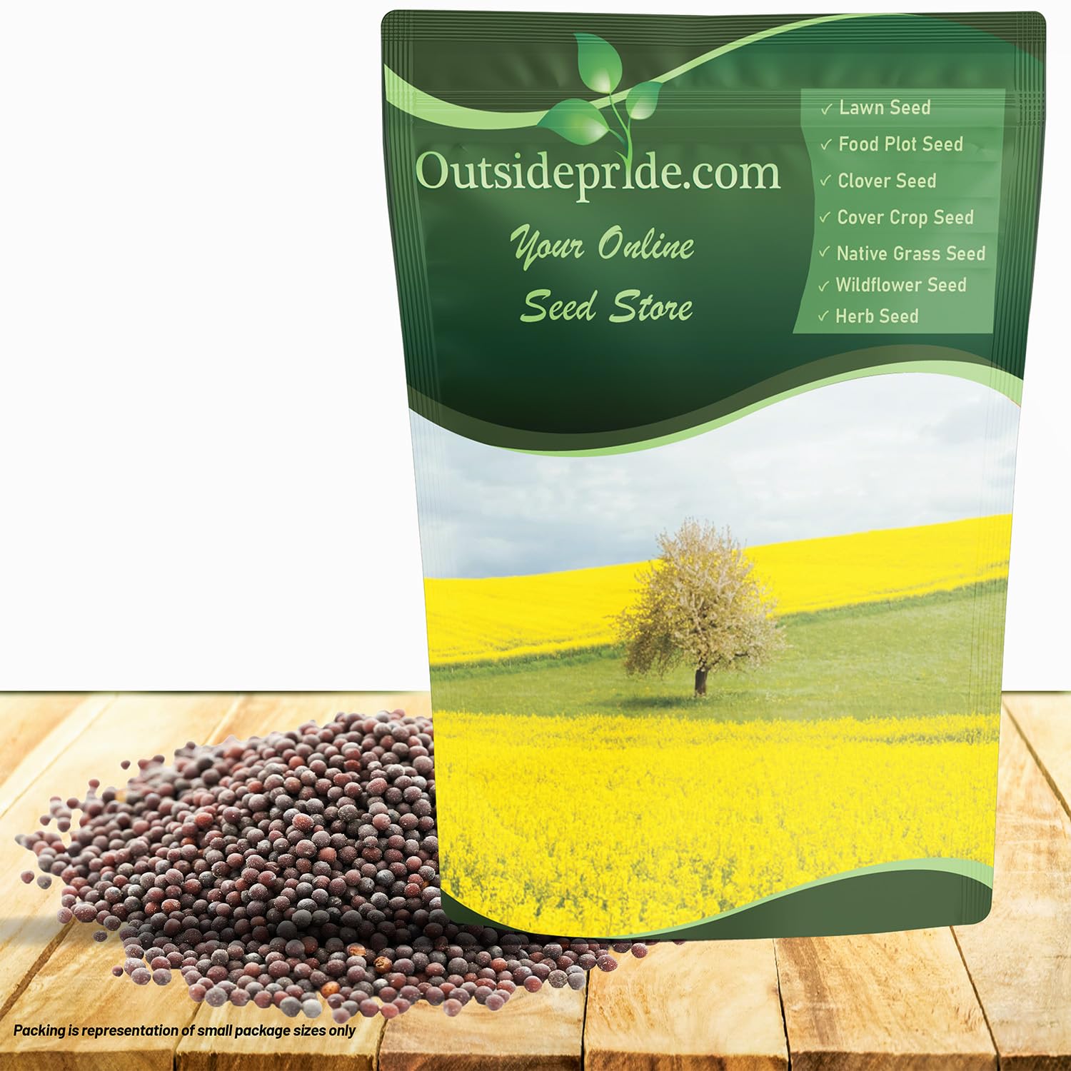 Outsidepride White Mustard Seeds planting bag for cover crops and soil readiness.