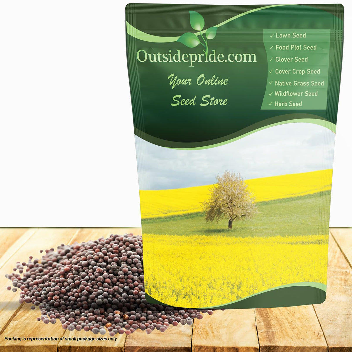 Outsidepride White Mustard Seeds planting bag for cover crops and soil readiness.