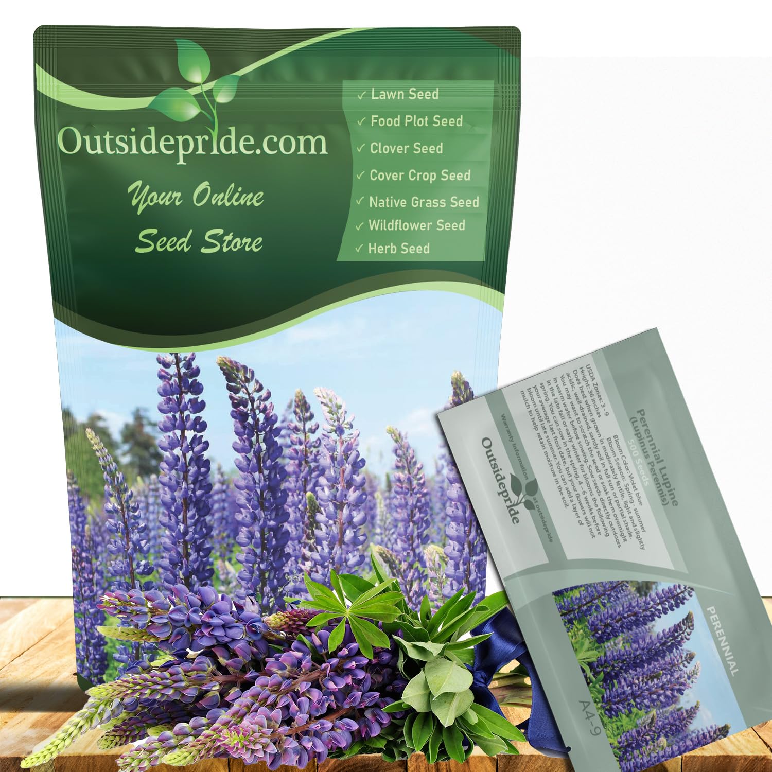 Outsidepride wild blue lupine blooms brighten borders and attract pollinators.