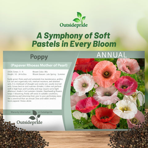 Outsidepride Poppies suitable for borders and containers in drought-tolerant landscapes.