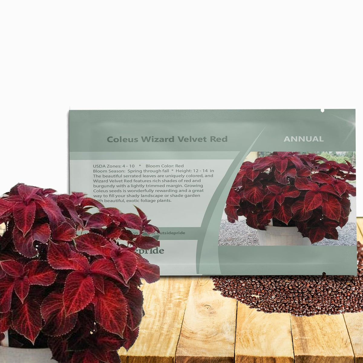 Outsidepride Wizard Velvet Red seeds pack for shaded borders.