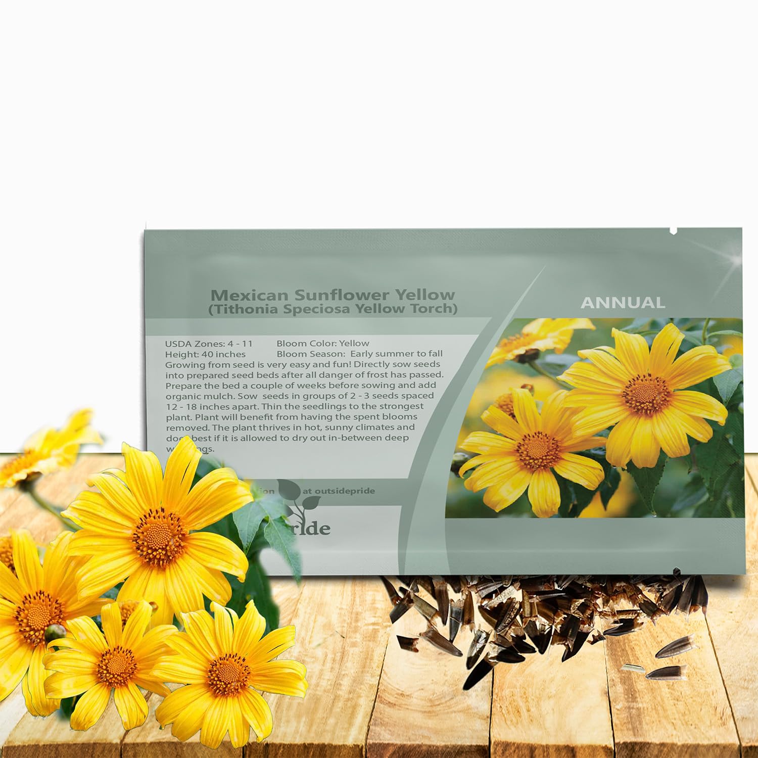 Outsidepride Yellow Torch Mexican Sunflower seeds in bloom create a bold garden focal point.