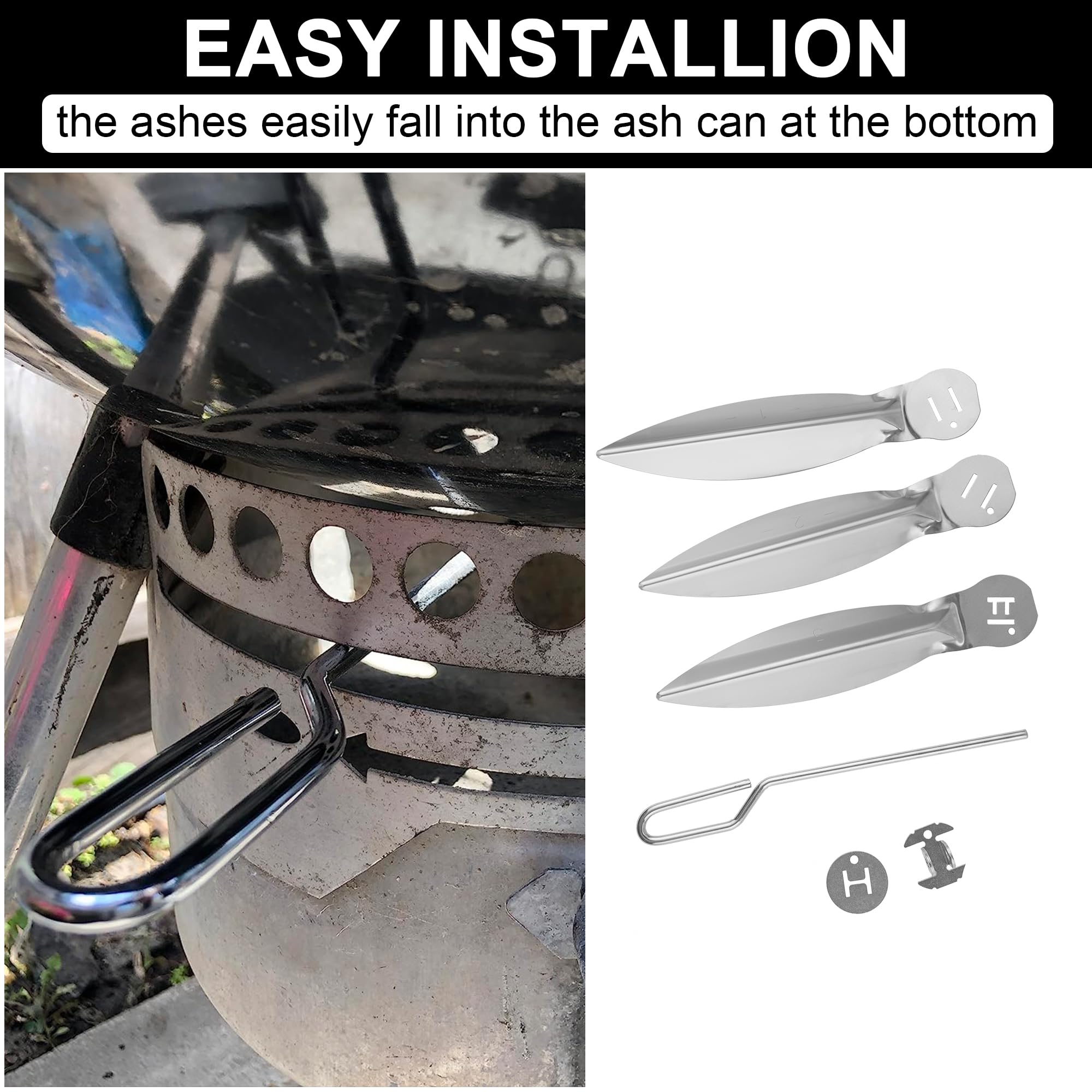 Outspark lower grill spacing to optimize airflow during cooking