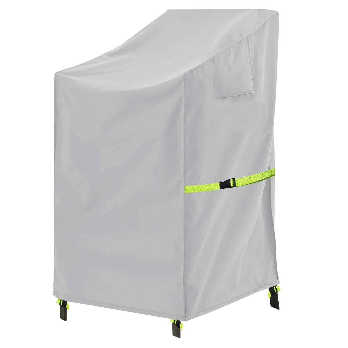 OUTTDID stackable chair cover with buckle strap secures chairs against wind.