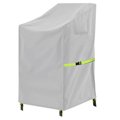 OUTTDID stackable chair cover with buckle strap secures chairs against wind.