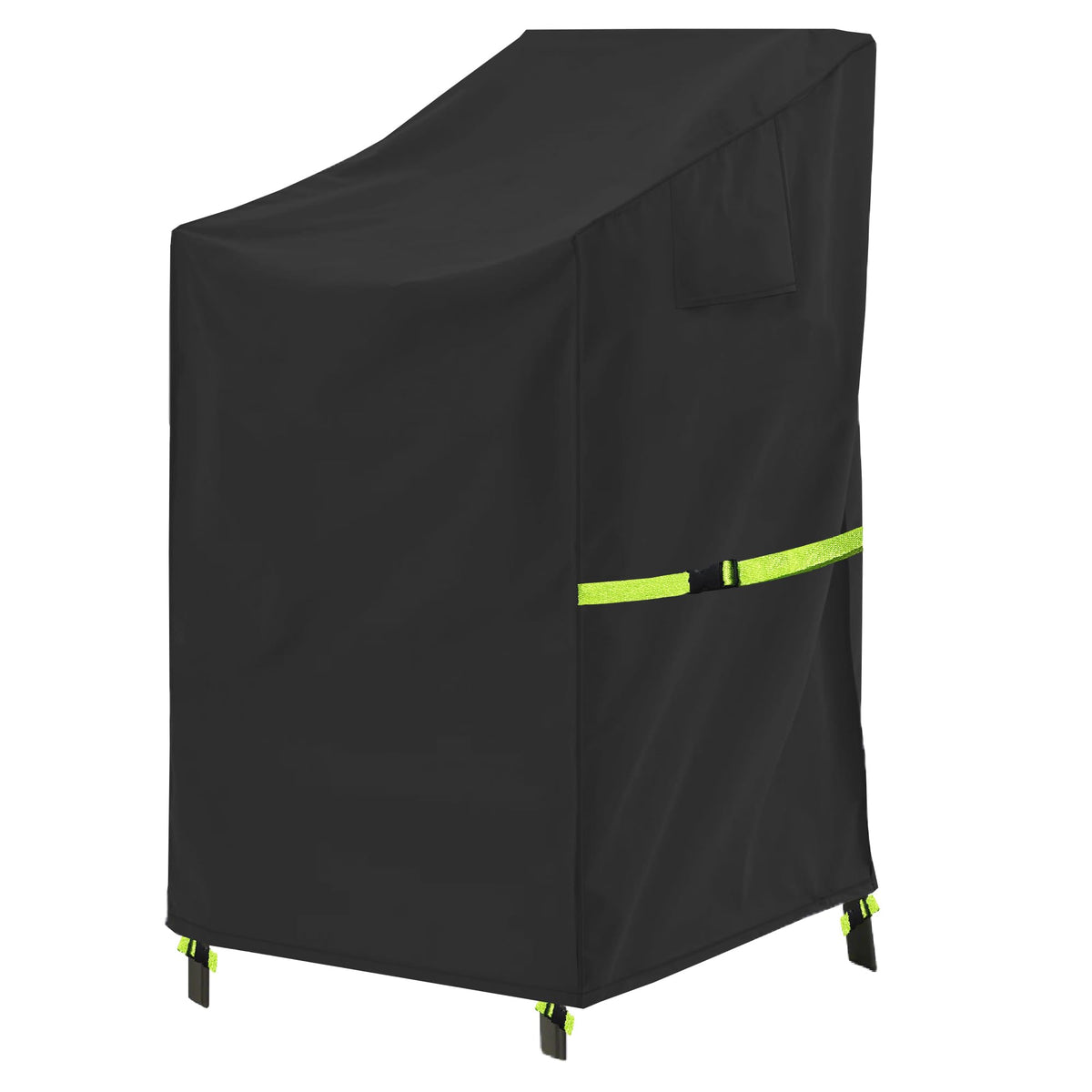 OUTTDID stackable chair cover on chairs protects outdoor furniture from rain and sun.
