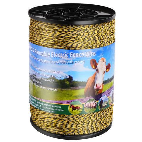 Outtive 3445 Feet Electric Fence Wire spool with integrated starting end marker for quick setup.