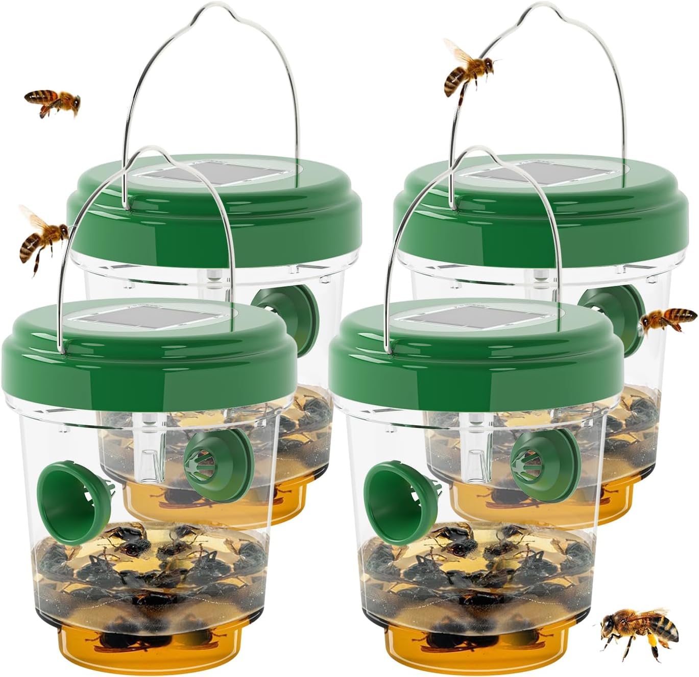 Outtkitywi Wasp Trap with dual-entry tunnels attracts more insects efficiently.