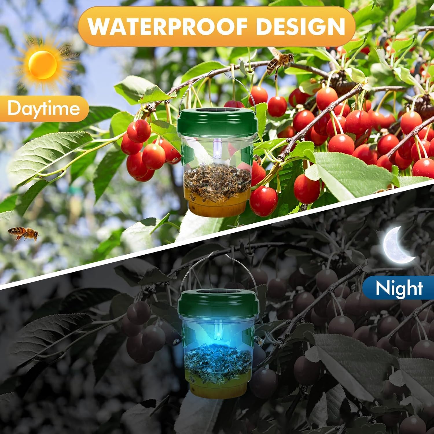 Outtkitywi Wasp Trap durable PP and stainless steel construction