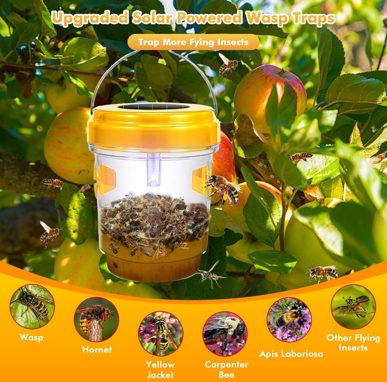 Outtkitywi Wasp Trap ultraviolet light attracts flying insects at night