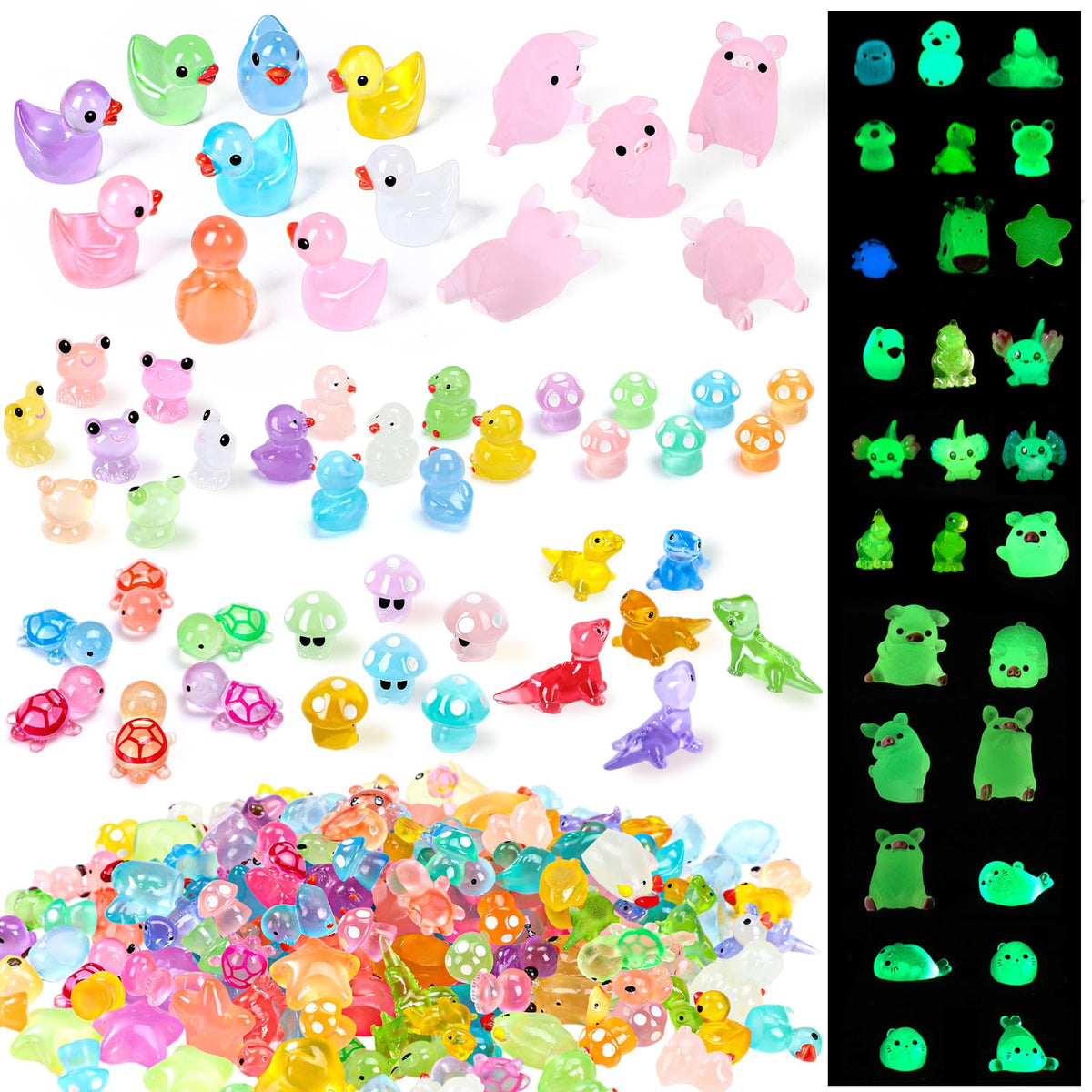 Outus luminous mini resin animals ducks glow in the dark for garden decor.