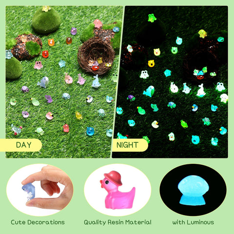 Outus glow-effect mini resin animals glow in the dark for magical nighttime accents
