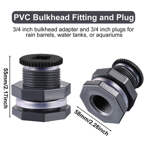 Outus 3/4 inch bulkhead connector for durable water tank fittings.