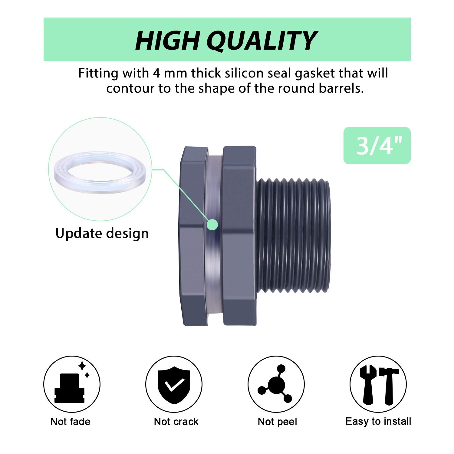Outus bulkhead assembly shows front-threaded design for easy install.