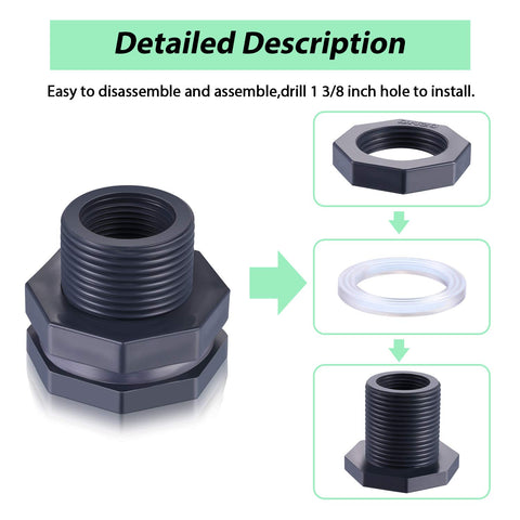Outus bulkhead body measures 47 by 58 mm for universal fit.