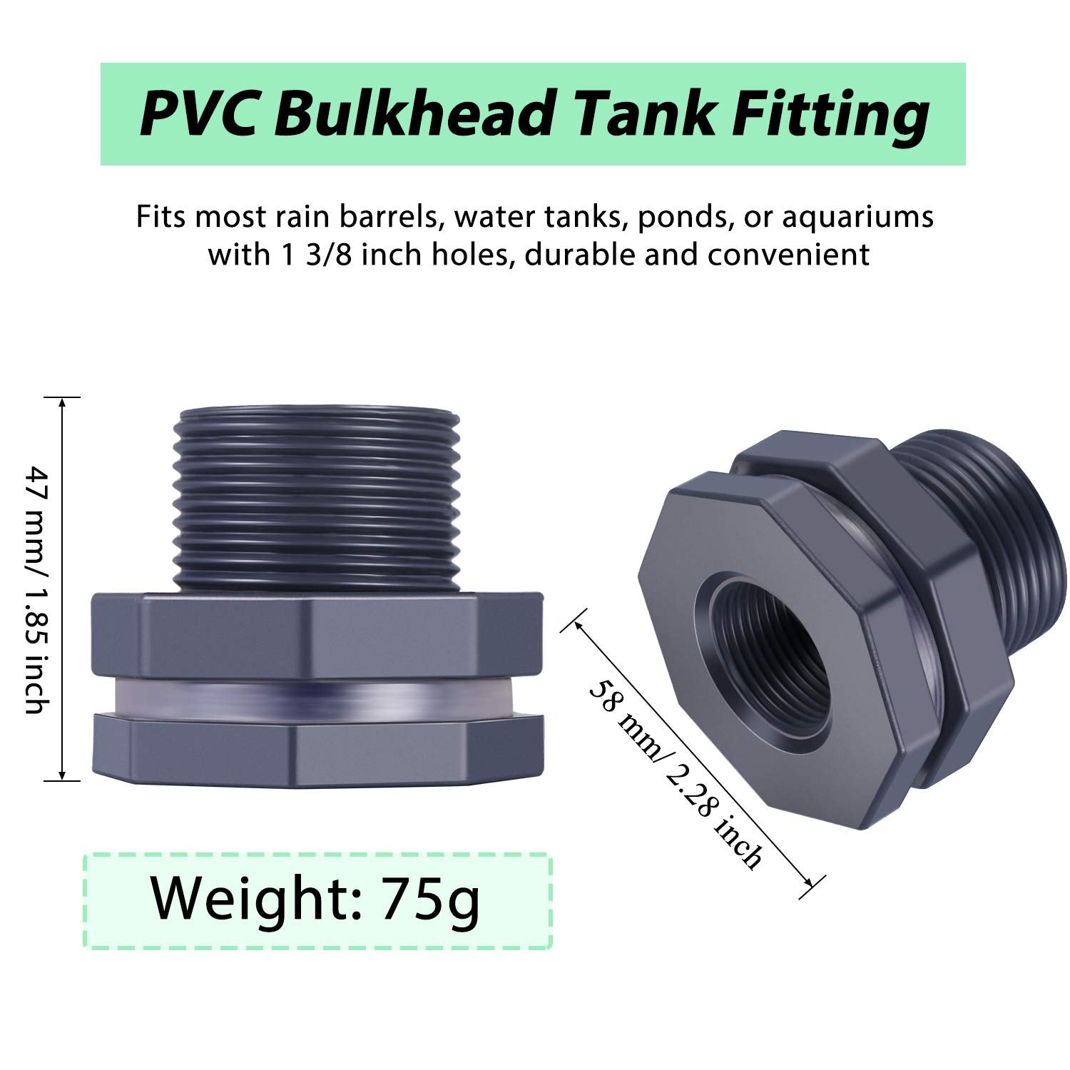 Outus bulkhead with 4 mm silicone gasket for reliable seal.
