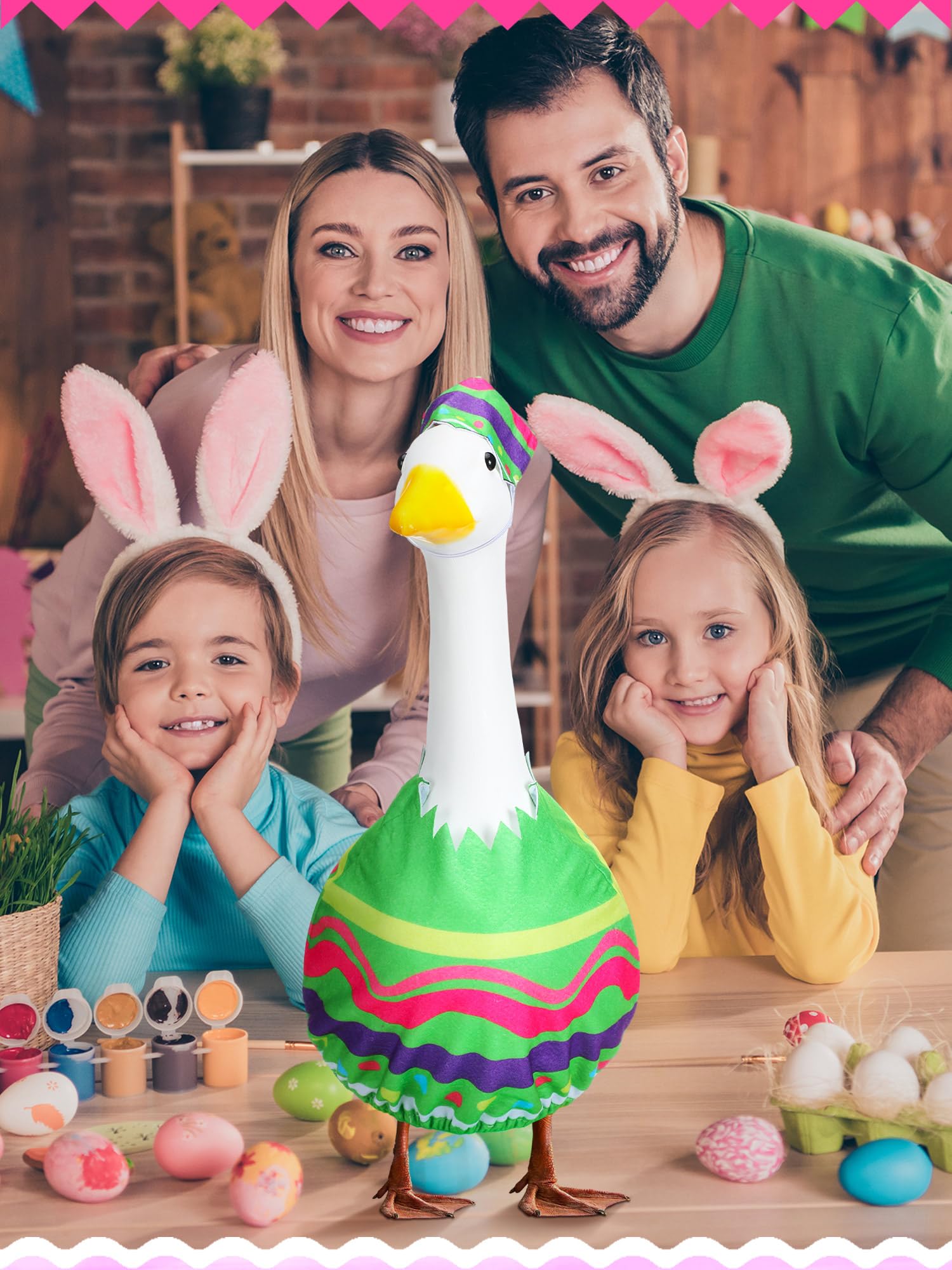 Outus colorful Easter design enhances porch goose visibility