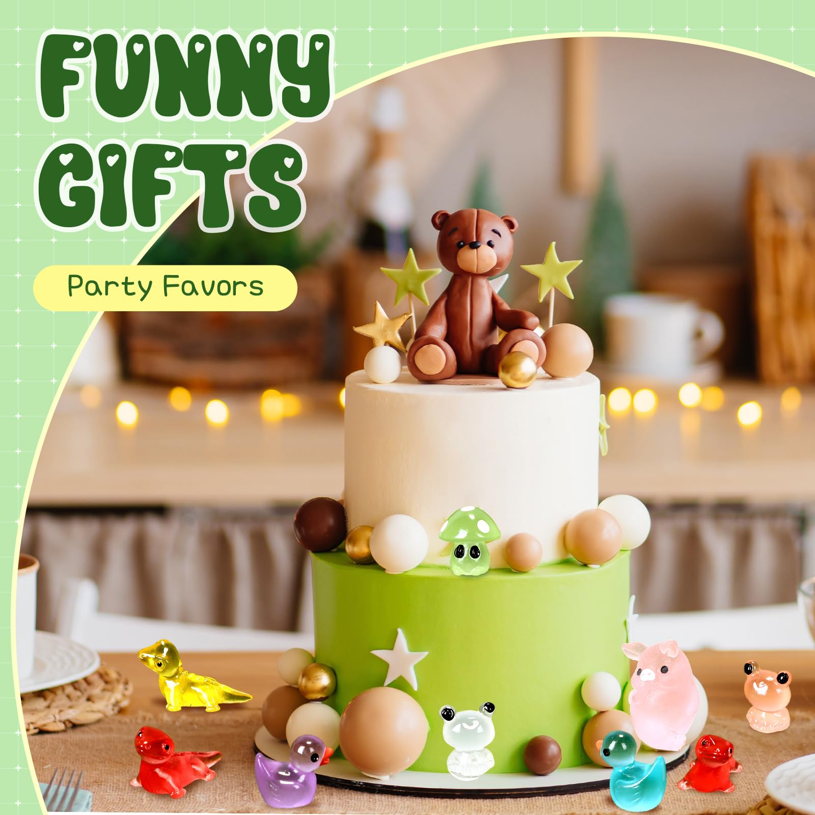 Outus dollhouse figurine decor enhances micro scenes with glow