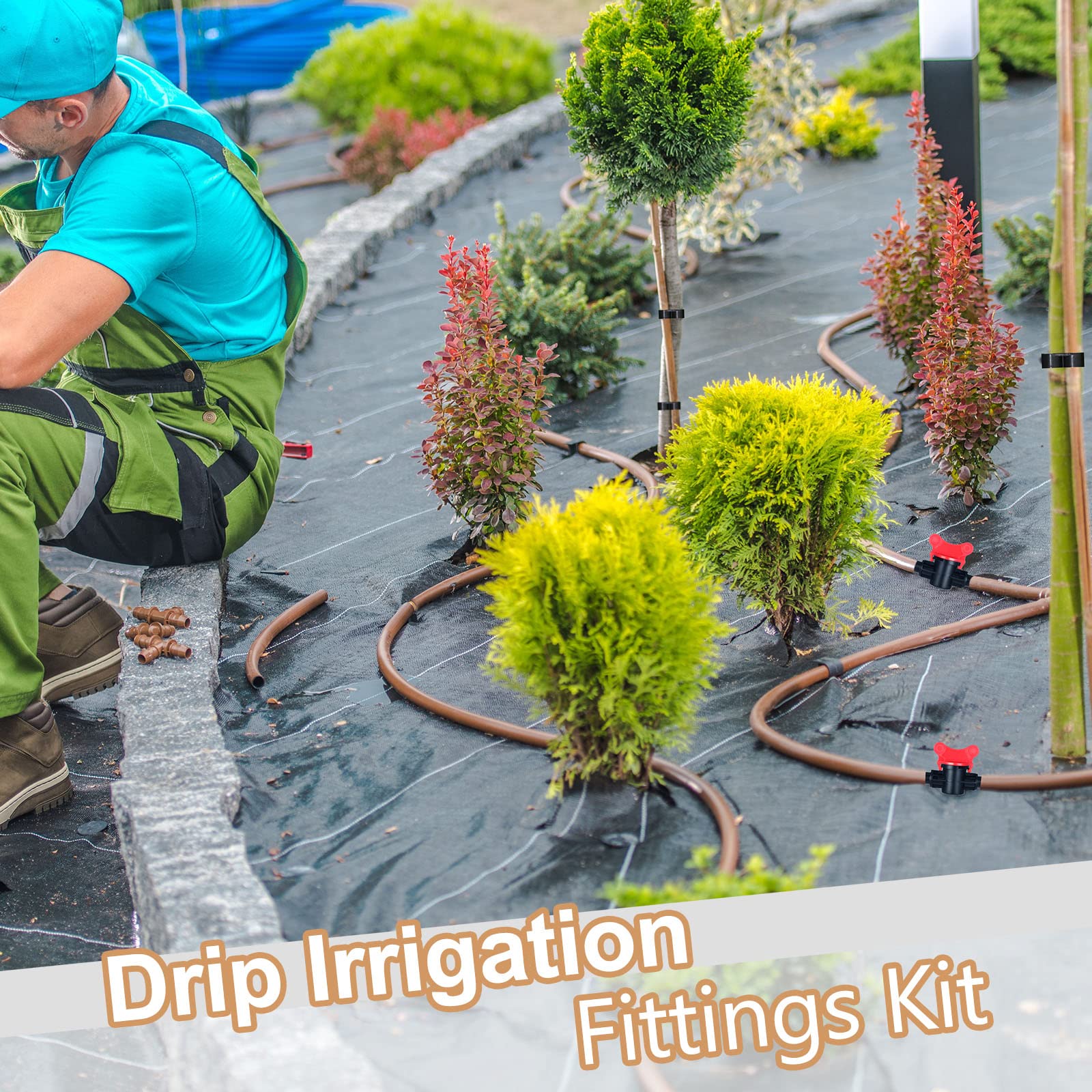 Outus drip-fitting-kit showing complete set for garden irrigation setup.