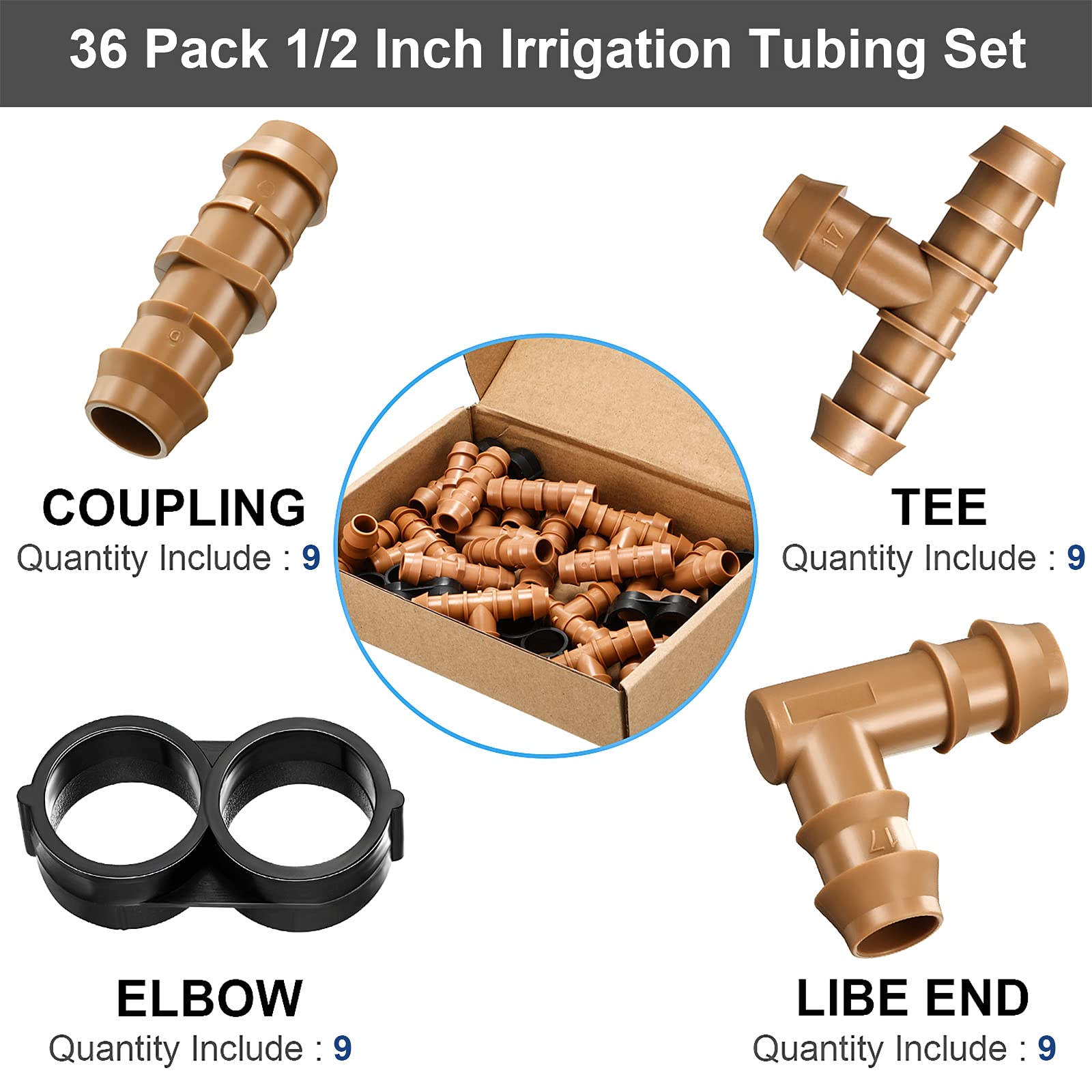 Outus drip irrigation parts assembly ready for garden or greenhouse use