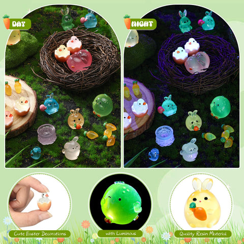 Outus Easter mini resin ducks glow in the dark to brighten Easter shelves.