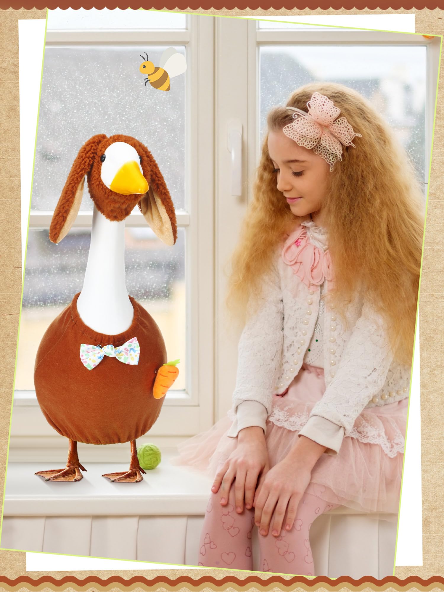 Outus garden goose decor ready for an Easter display in the yard