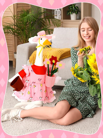 Outus Gardener Goose Outfits Set: goose statue display becomes a seasonal centerpiece for spring gatherings.