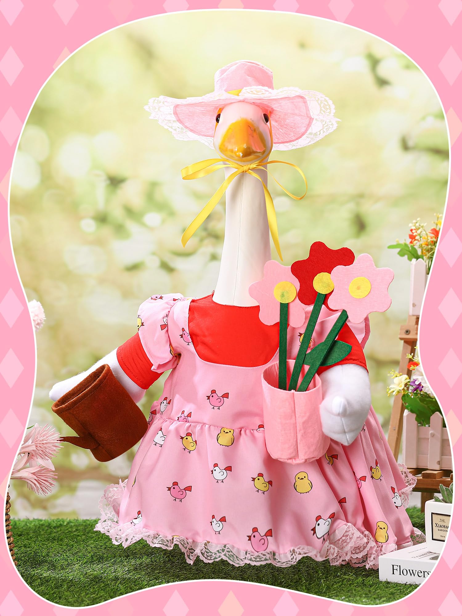 Outus Gardener Goose Outfits Set: tiny watering can subtly accents garden scenes.