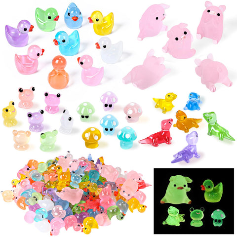 Outus glow duck mini figurine glows in the dark for dollhouse decor