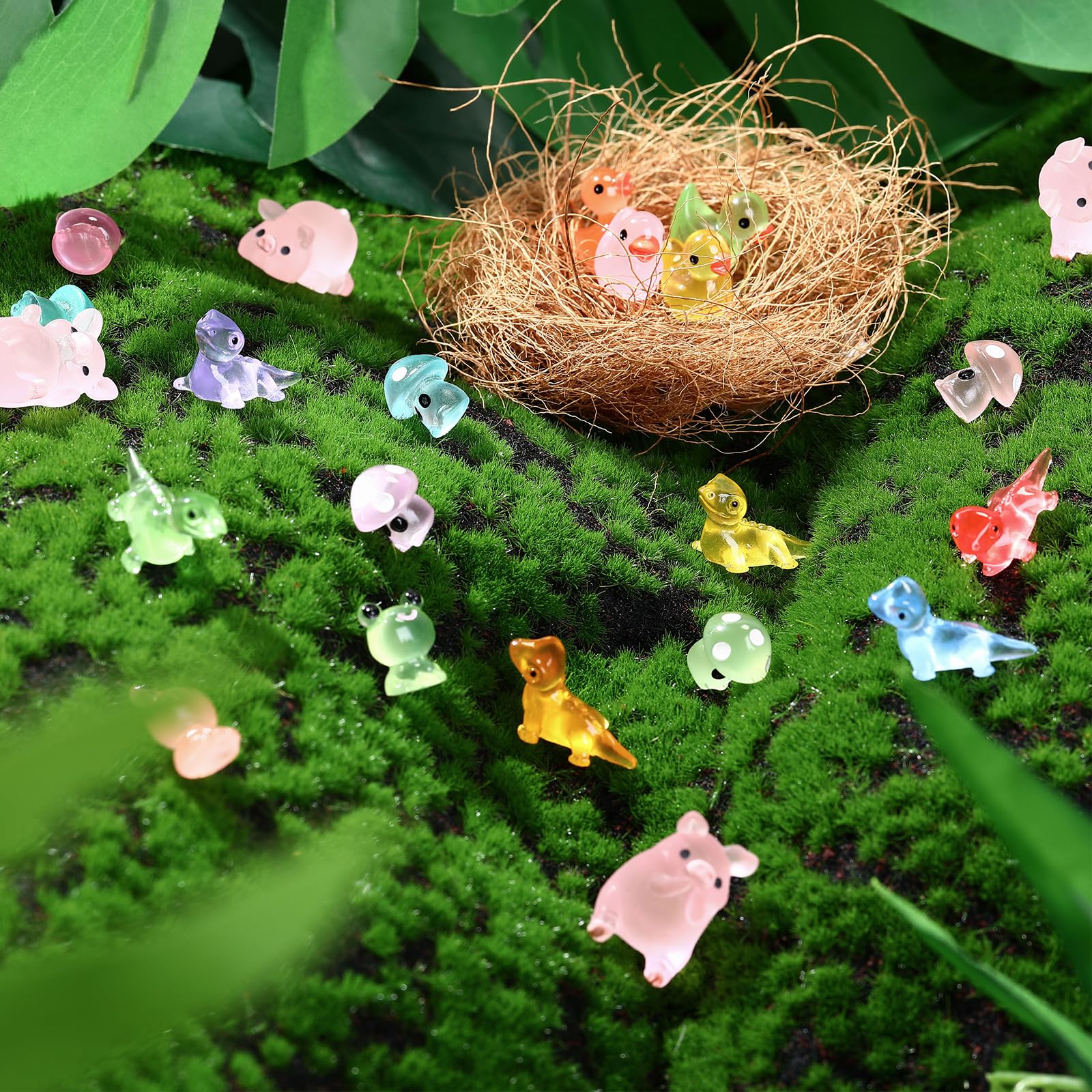 Outus glow pig miniature brings cute glow to plant shelves after dark