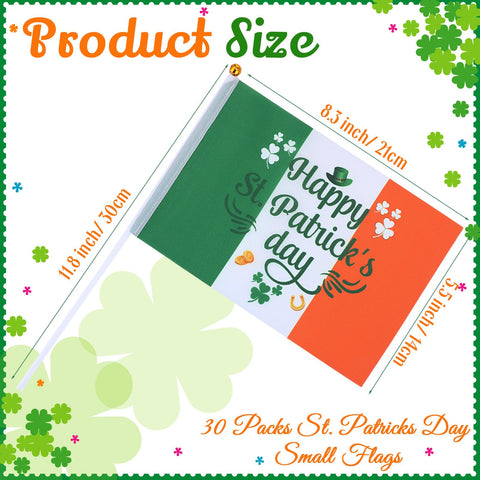 Outus Irish parade decor flags collection, preassembled for instant use in celebrations