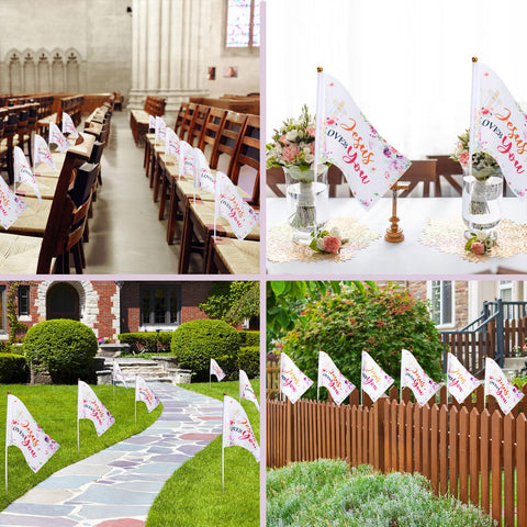 Outus Jesus Loves You flag set suitable as a church gift or event favor.