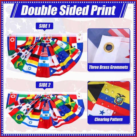 Outus polyester flags are fade-proof and reusable for outdoor decor.
