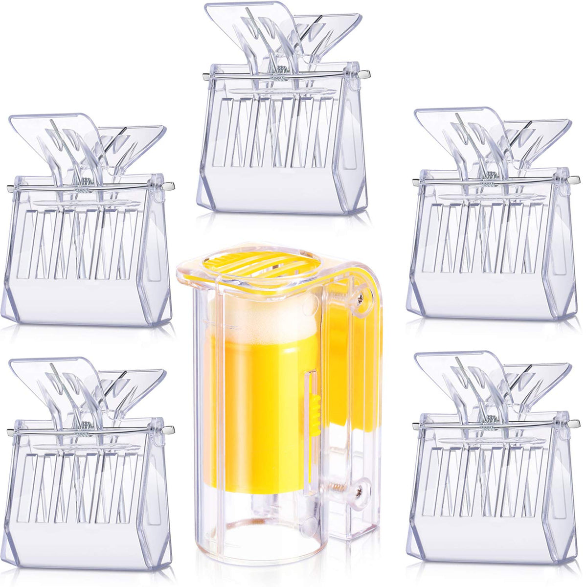 Outus queen bee clip transparent facilitates safe queen handling.