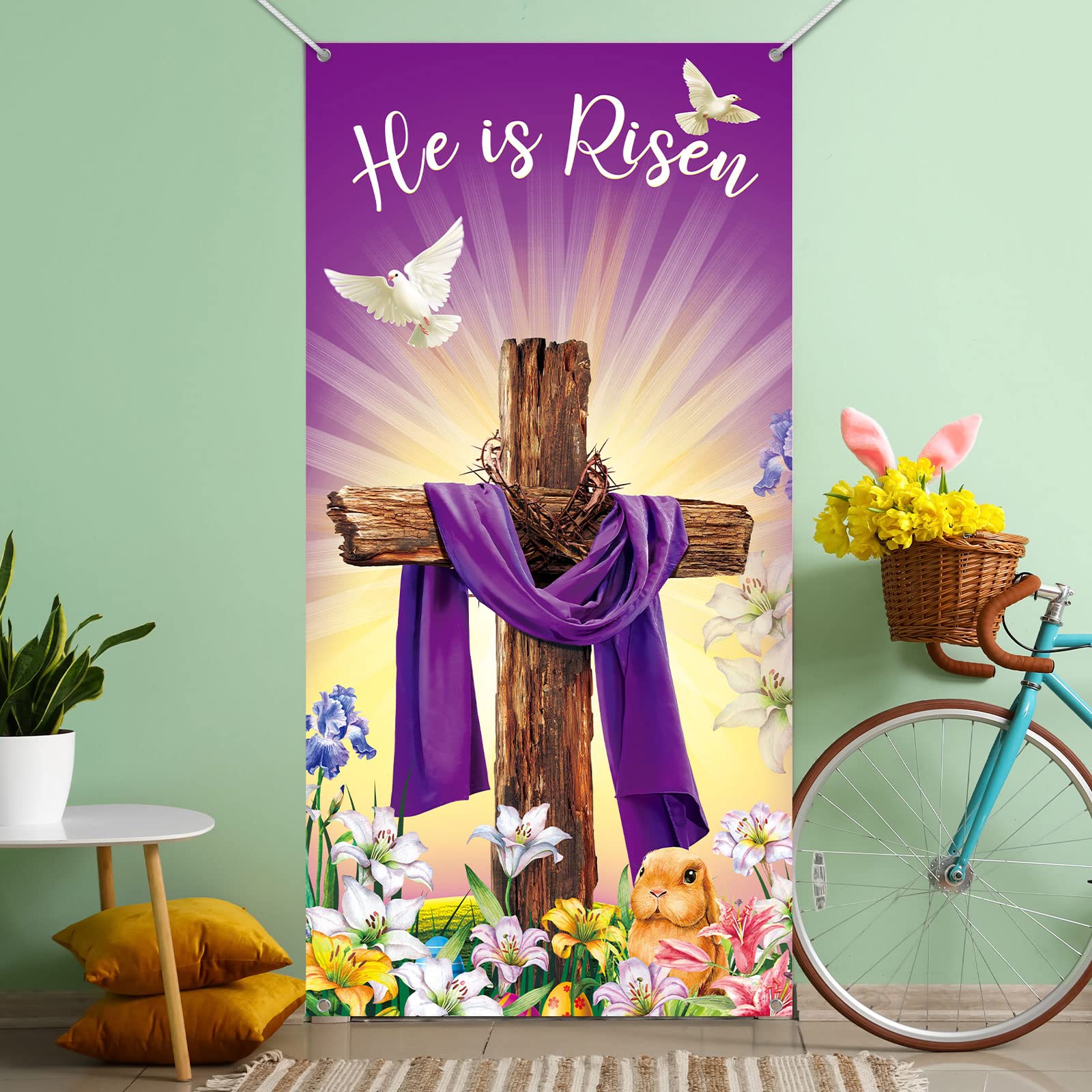 Outus fabric door banner is easy to hang and read from afar.