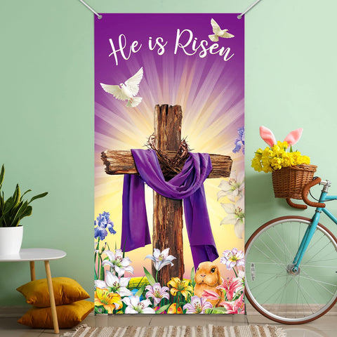 Outus fabric door banner is easy to hang and read from afar.