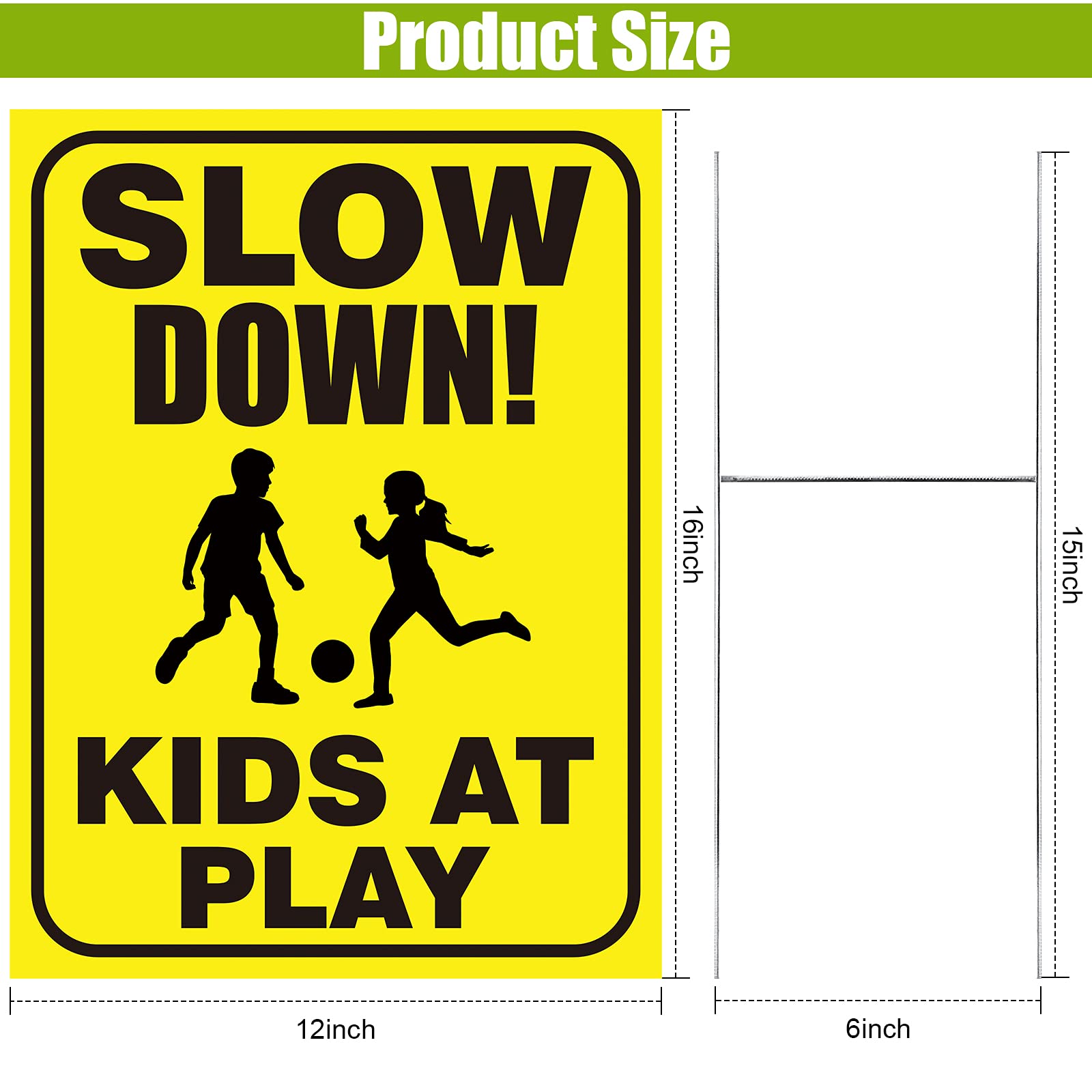 Outus Slow Down Sign with metal stake improves street safety near playgrounds.