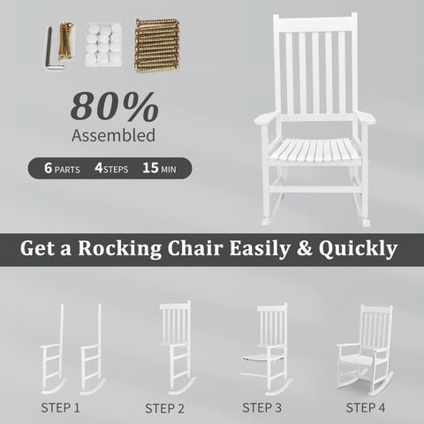 Outvita outdoor rocking chair close-up shows smooth surface and easy maintenance for busy homes.