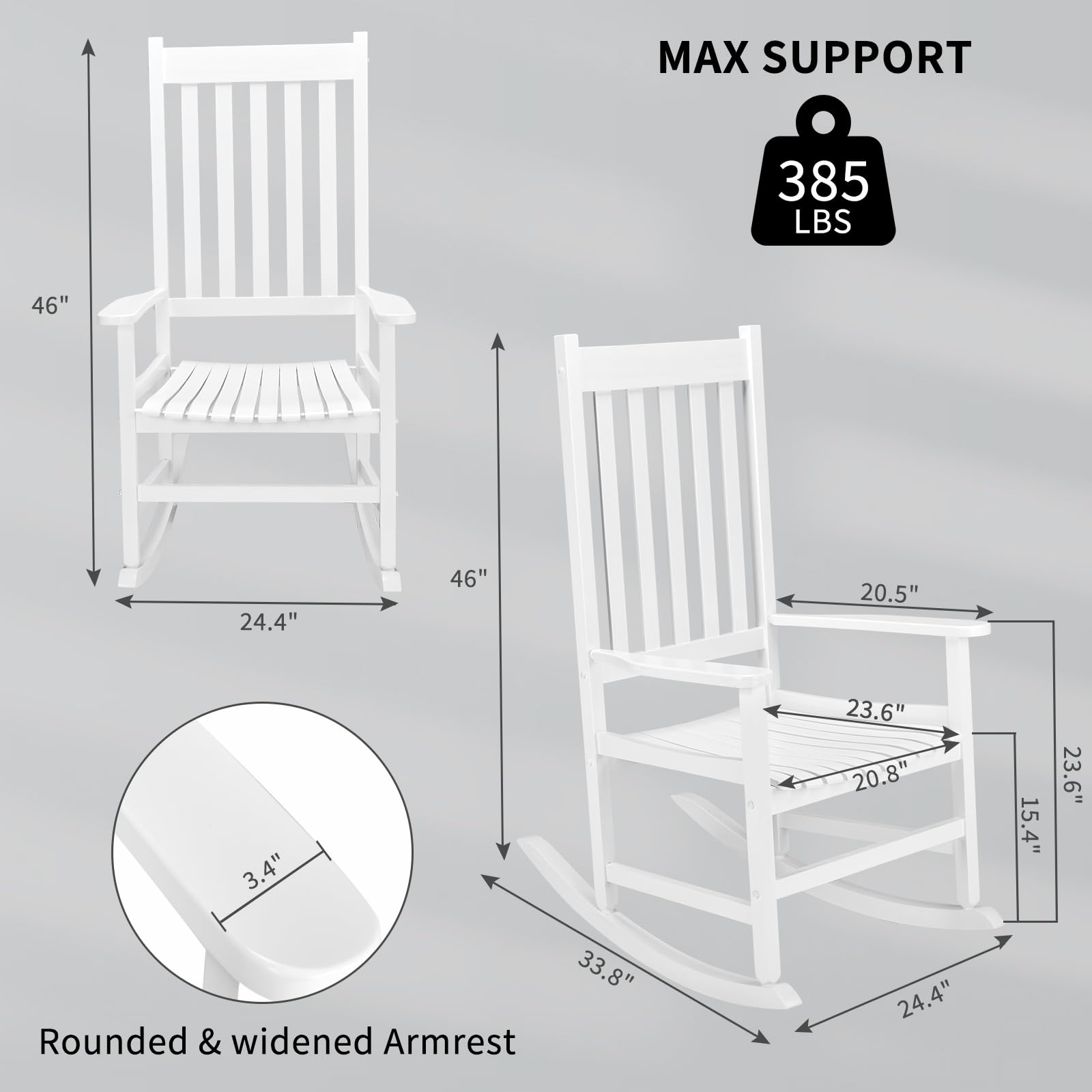 Outvita outdoor rocking chair in porch setting showcases weather-resistant finish ideal for year-round use.
