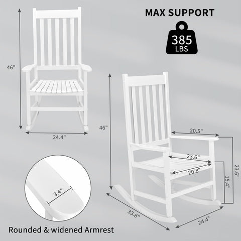 Outvita outdoor rocking chair in porch setting showcases weather-resistant finish ideal for year-round use.