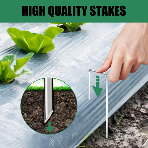 OutVue 6-inch stake anchors soil and fabric for tidy borders.