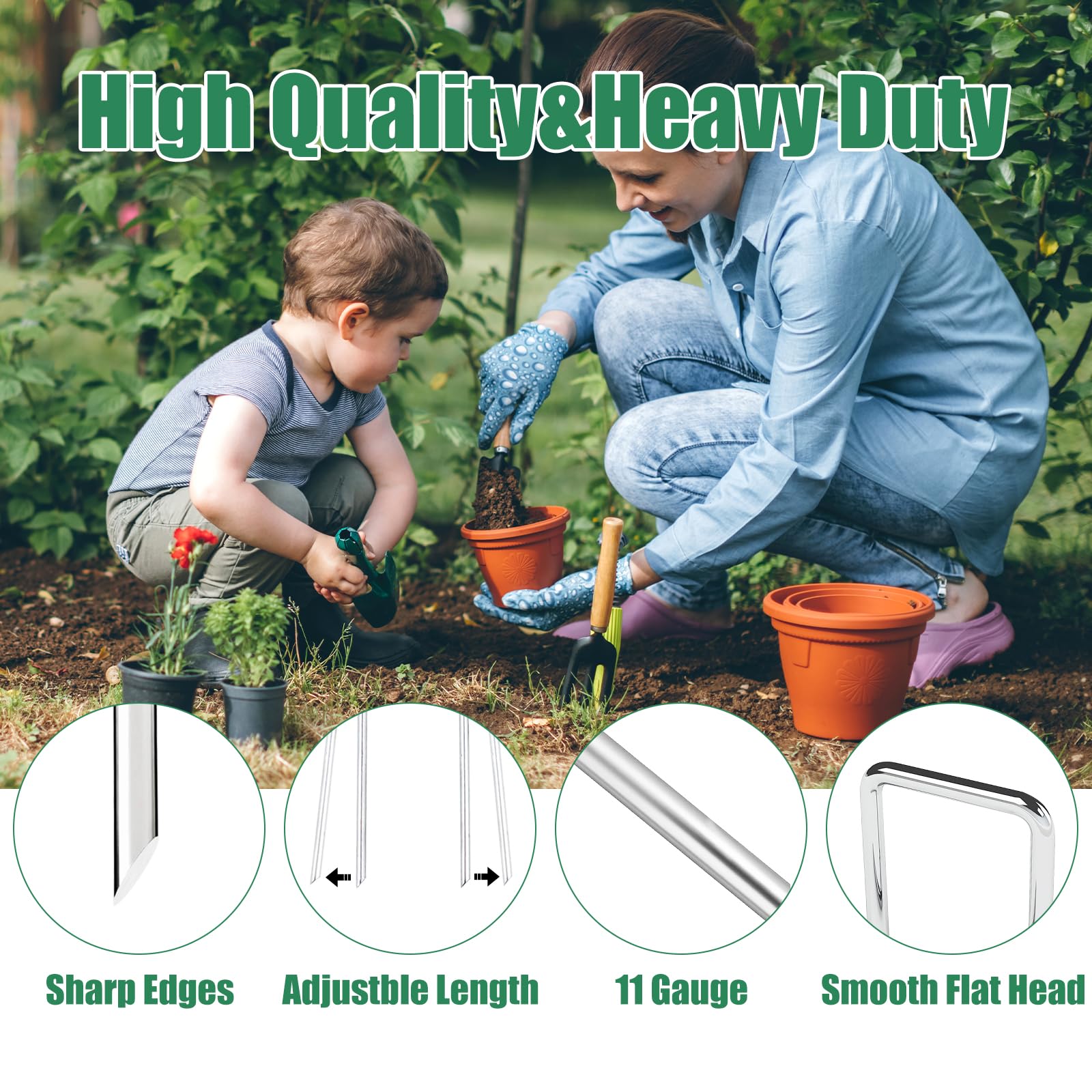 OutVue hot-dip galvanized stake with sharp tip enables quick soil penetration.
