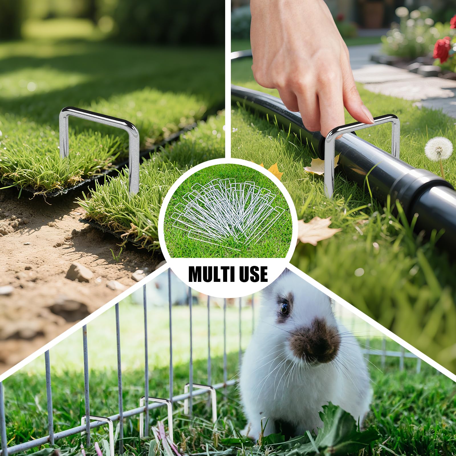 OutVue durable galvanized steel stakes designed for reuse across seasons.