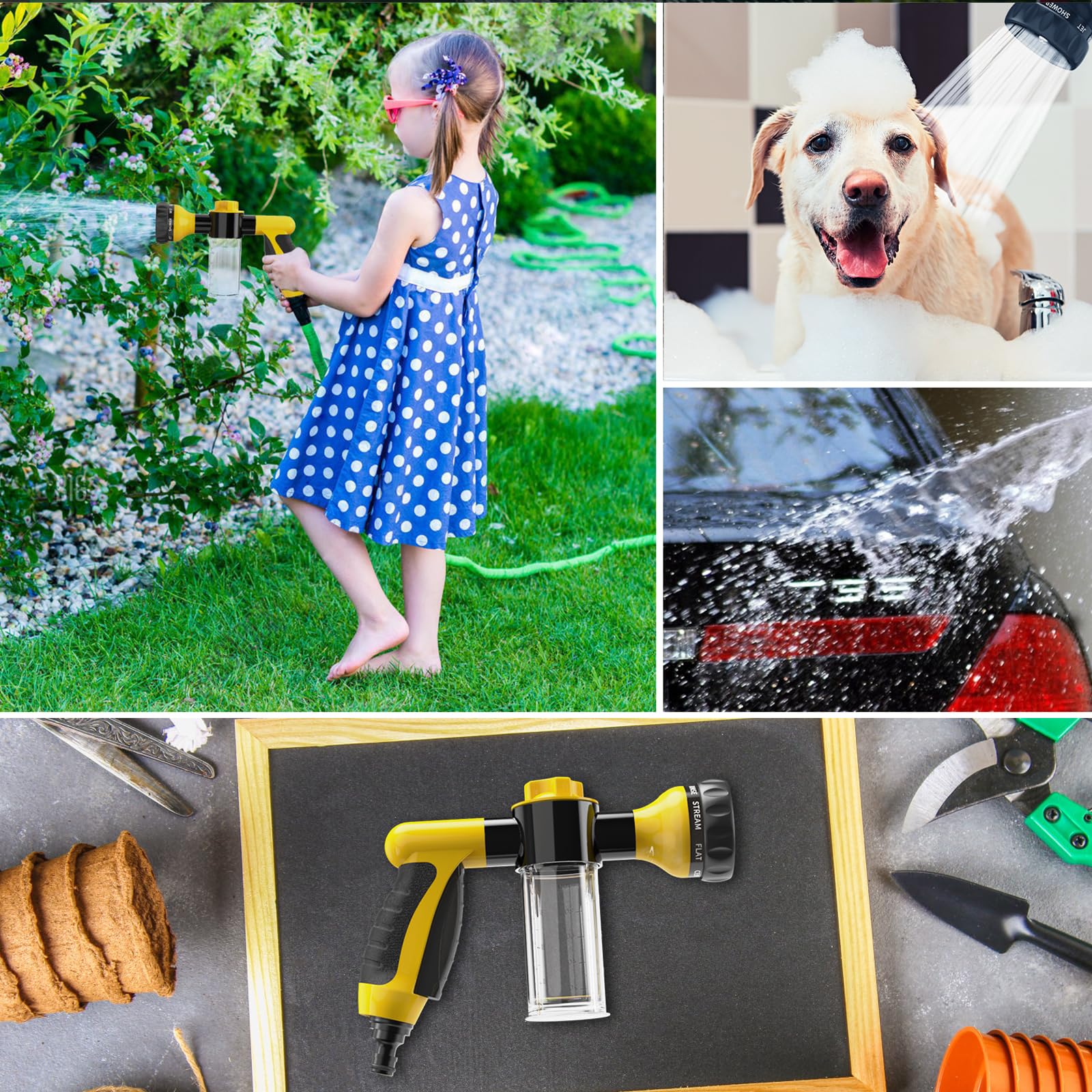 OUTWAY package includes nozzle and universal connector for ready-to-use delivery.