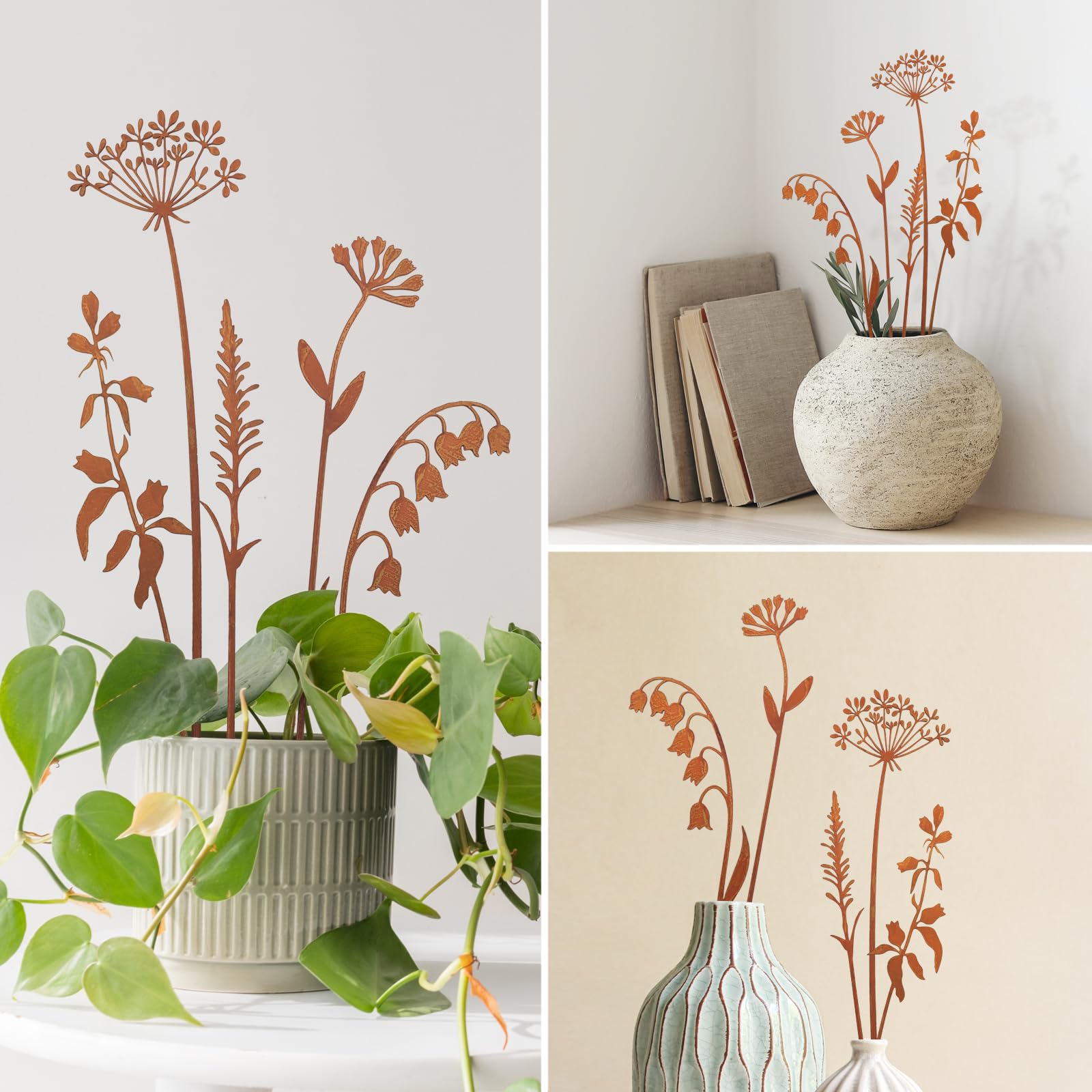 OUUJUOZ flower bed decor stakes add vertical interest along walkways