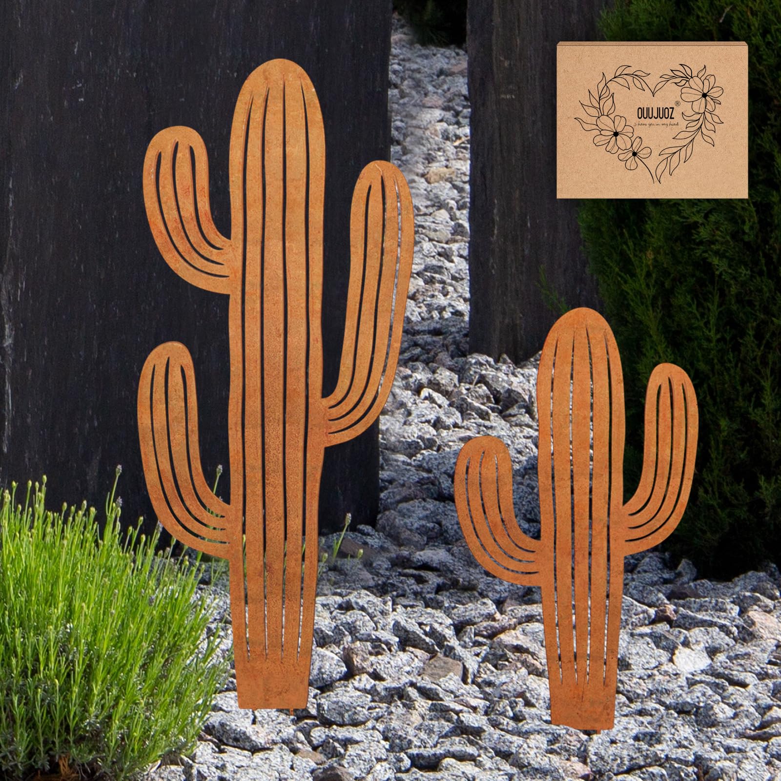 OUUJUOZ metal cactus large outdoor decor enhances lawn appeal.
