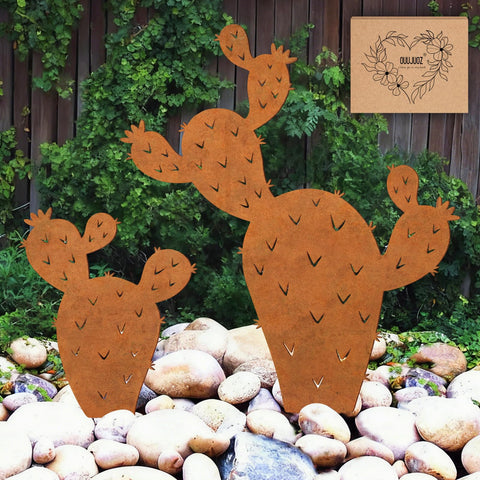 OUUJUOZ metal cactus decor, large size, adds a bold focal point to outdoor gardens.