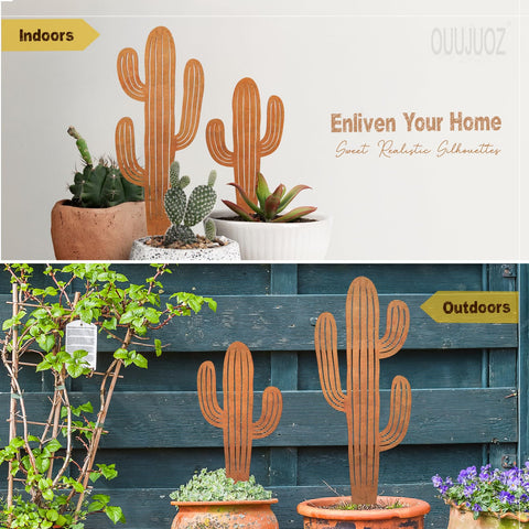 OUUJUOZ metal cactus small outdoor decor for compact spaces.