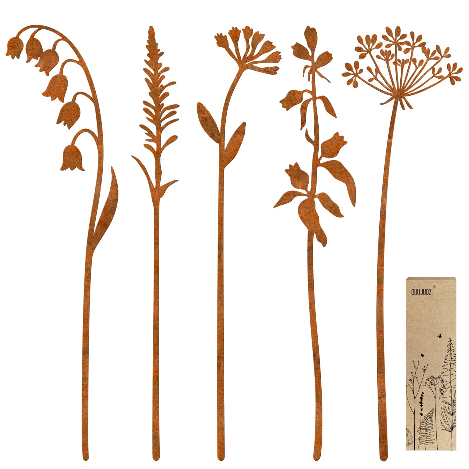 OUUJUOZ metal flowers outdoor stakes enhance planters and garden beds with lasting charm
