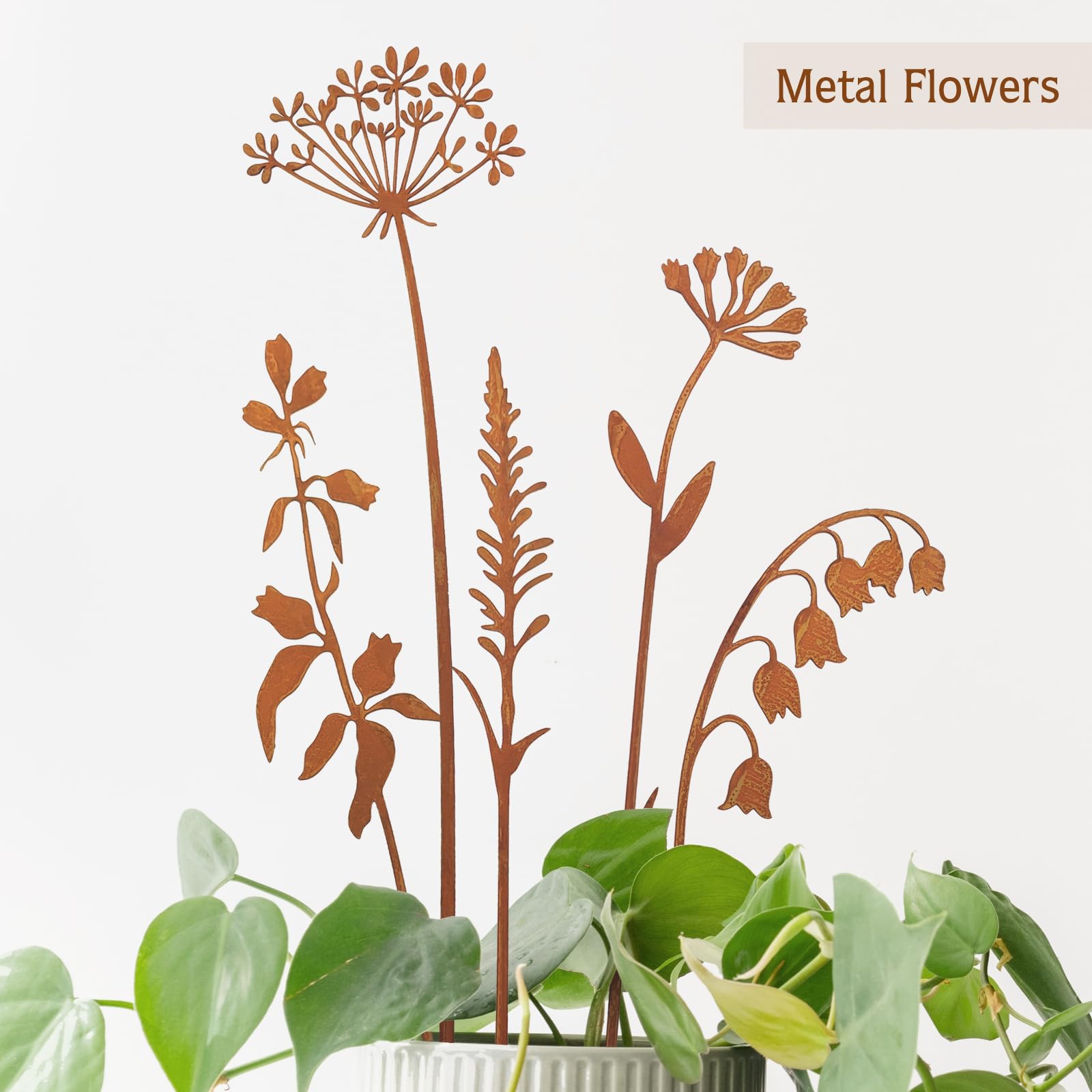 OUUJUOZ yard art outdoor stakes brighten spaces with vintage metal petals